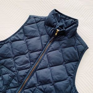 J. Crew Navy Quilted Puffer Vest